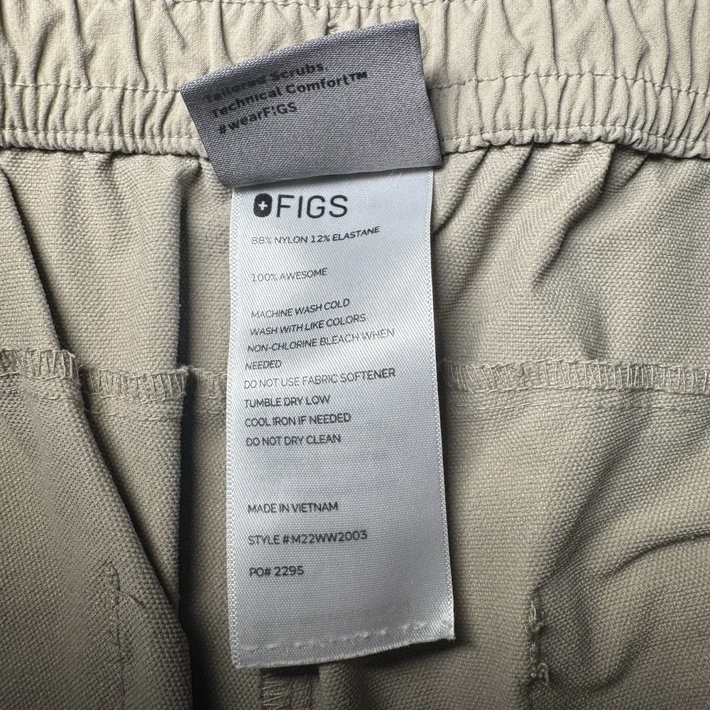 Figs Pro Scrub Pants Adult Large Beige Brown 5 Pocket Performance ~ 32X31